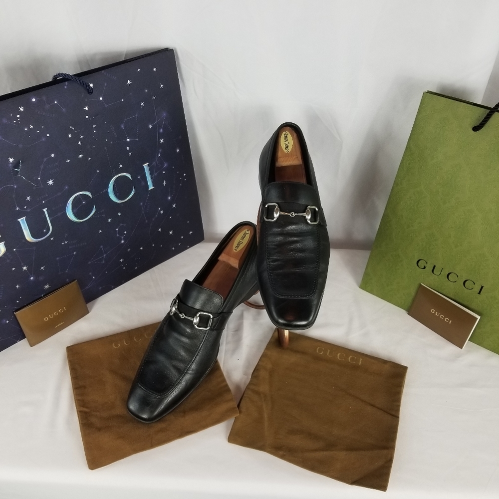 Gucci Glen Line Horse Bit 13 D Black Leather